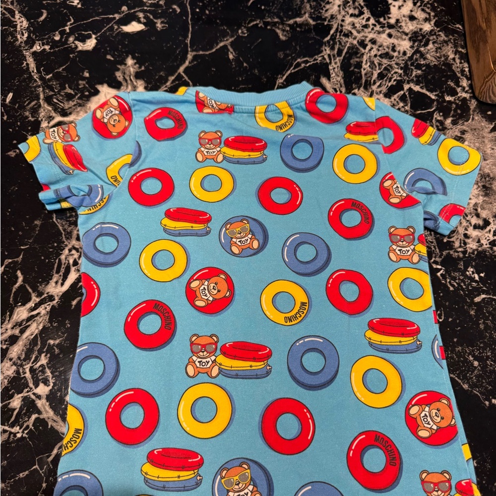 Moschino Blue Kids T-Shirt with Colorful Print